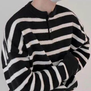 Pull marinière à col rond à rayures pour homme
