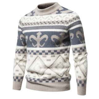 Pull norvégien en tricot doux pour homme