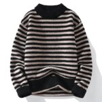 Pull chaud à rayures pour homme