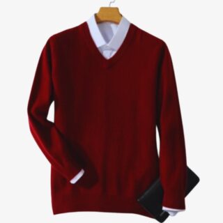 Pull col en V en laine pour homme en 7 couleurs