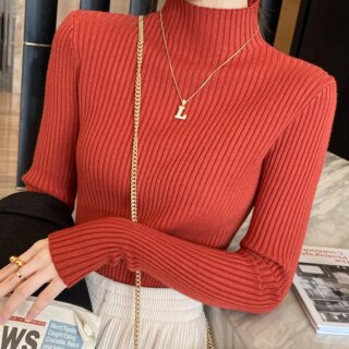 Pull chaussette pour femme à col cheminé