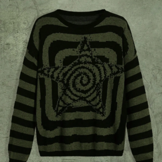 Pull moche en laine avec étoile et rayures pour femme