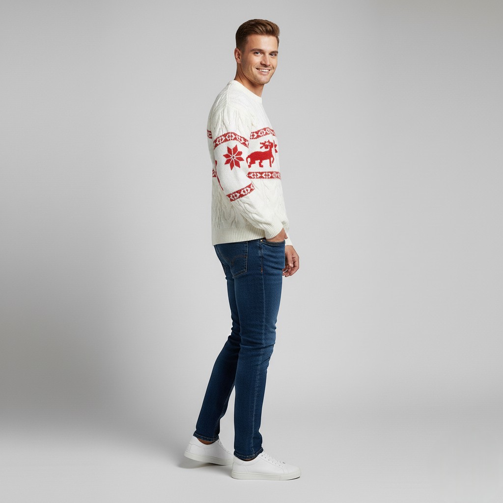 Pull de Noël homme chaud style scandinave chic – Image 3